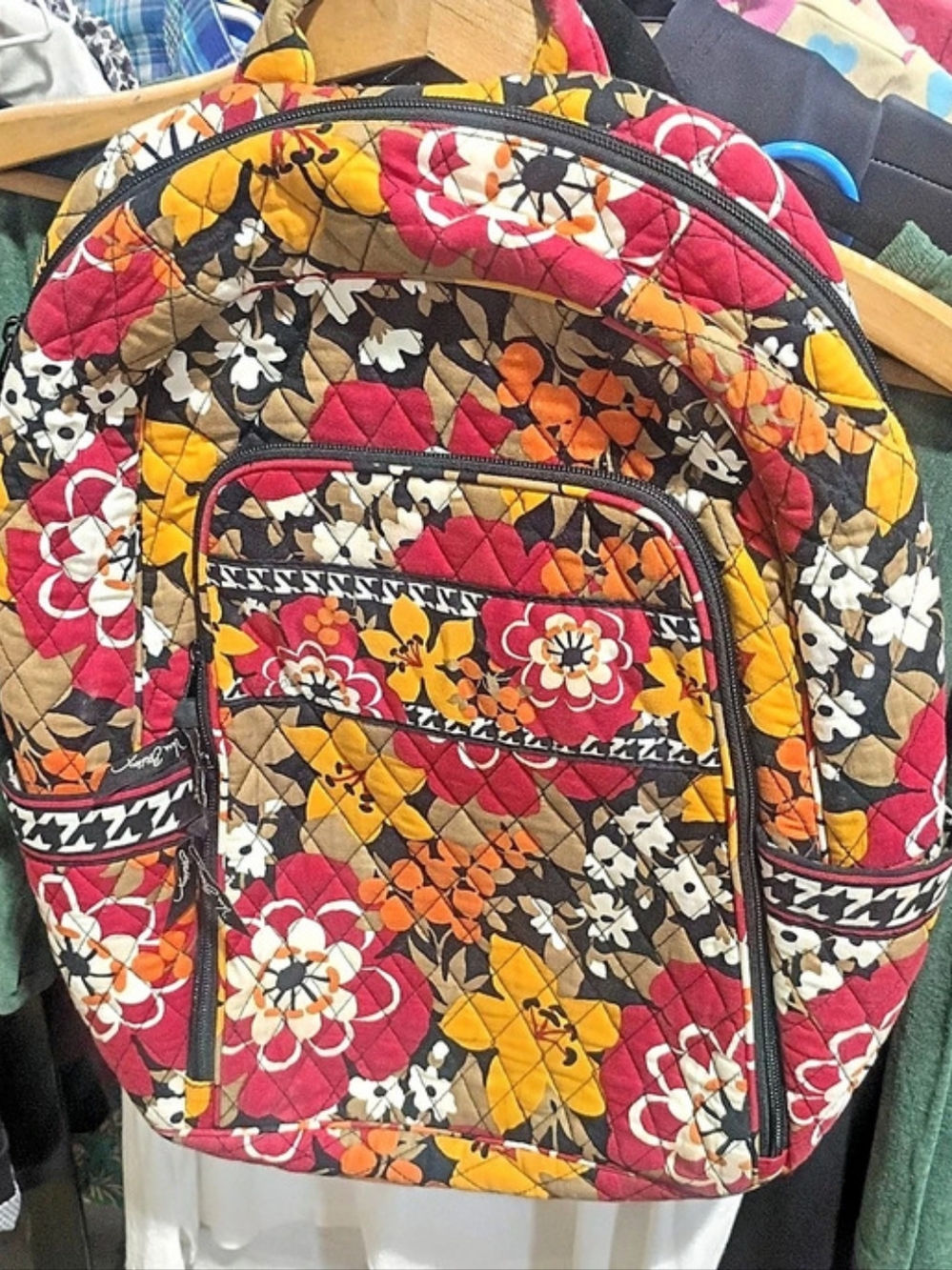 Vera Bradley Floral Backpack in Red & Yellow